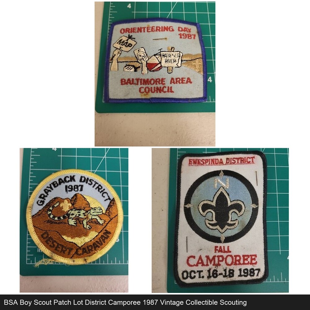 BSA Boy Scout Patch Lot District Camporee 1987 Vintage Collectible Scouting
